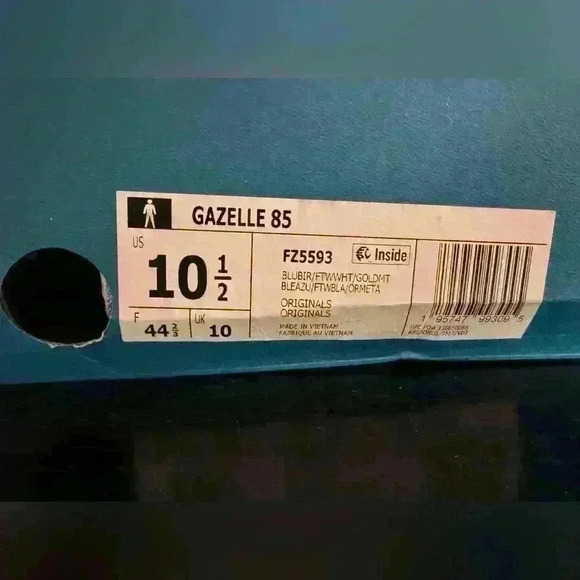 Brand new adidas Gazelle 85 Royal Blue White Size 10 1/2 - Picture 7 of 10